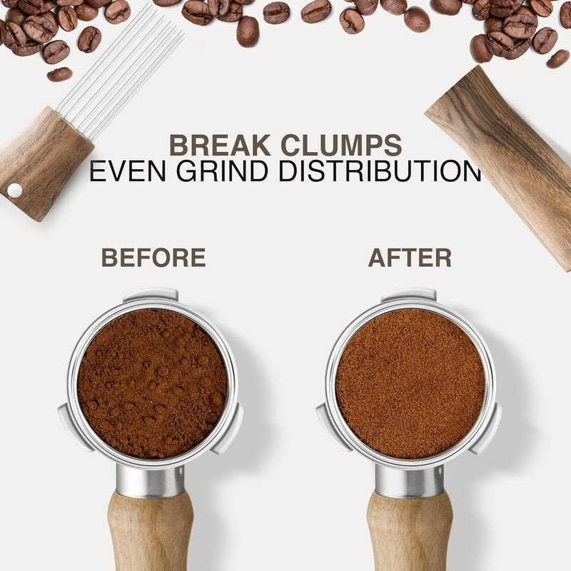 CREATMOR WDT Tool Espresso Stirrers - Coffee Distributor Barista Tools - Espresso Needle Distribution Tool for Coffee Accessories Kit - Walnut Wood Gifts for Coffee Lovers (Large) - Image 4